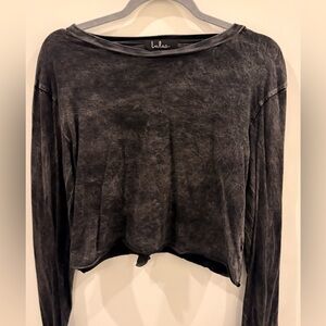 Lulu's Charcoal Long Sleeve Top